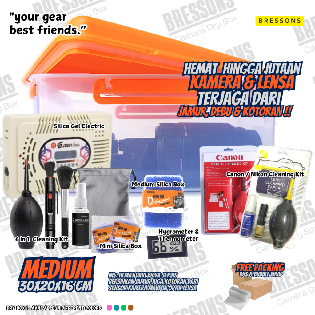 [Free Bonus] Dry Box Kamera Medium | DryBox Kamera & Lensa Bressons | Box Kamera dan Lensa MIrrorles