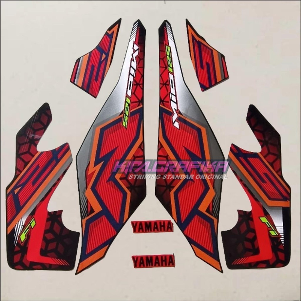 Striping Yamaha Mio m3 125 mio125 2024 hitam merah list body standar