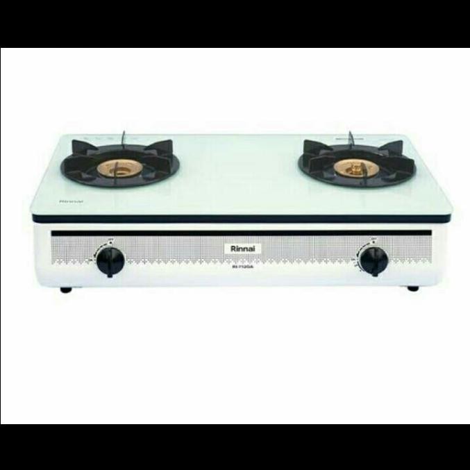 Kompor Rinnai RI 712 GA B Kaca 2 Tungku Api Lilin - Putih