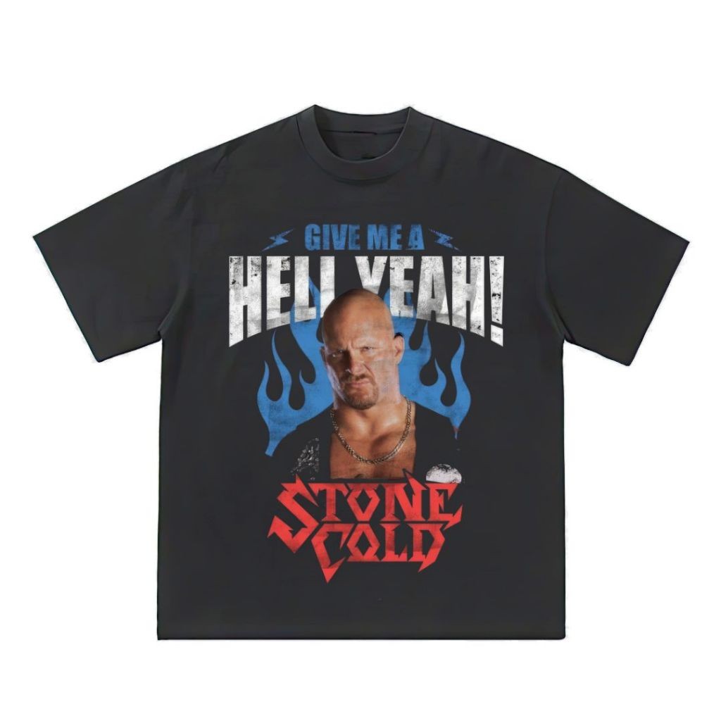 Psycho Crucify "Steve Austin Stone Cold" Oversized T-Shirt | Kaos Steve Austin | Kaos Stone Cold | W
