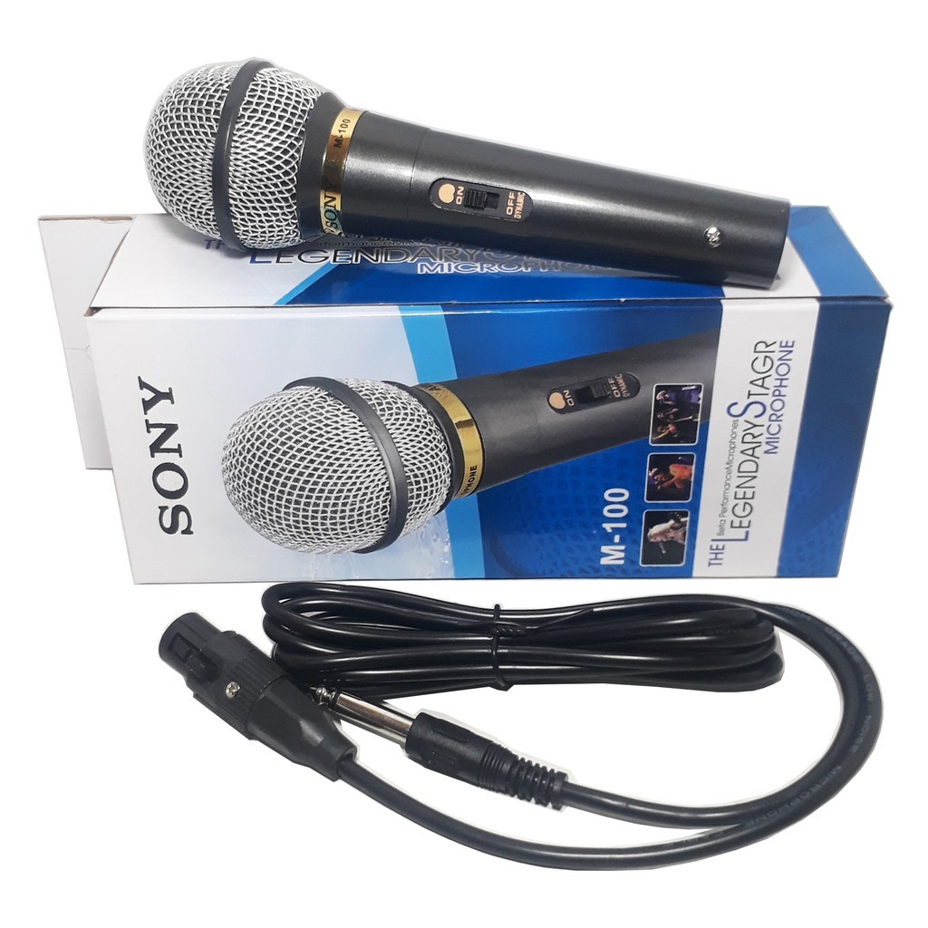 M100 MIC KABEL SONY MICROPHONE YM 100 MIKROPHONE KARAOKE MIKROFON SPEAKER BLUETOOTH DVD AUX