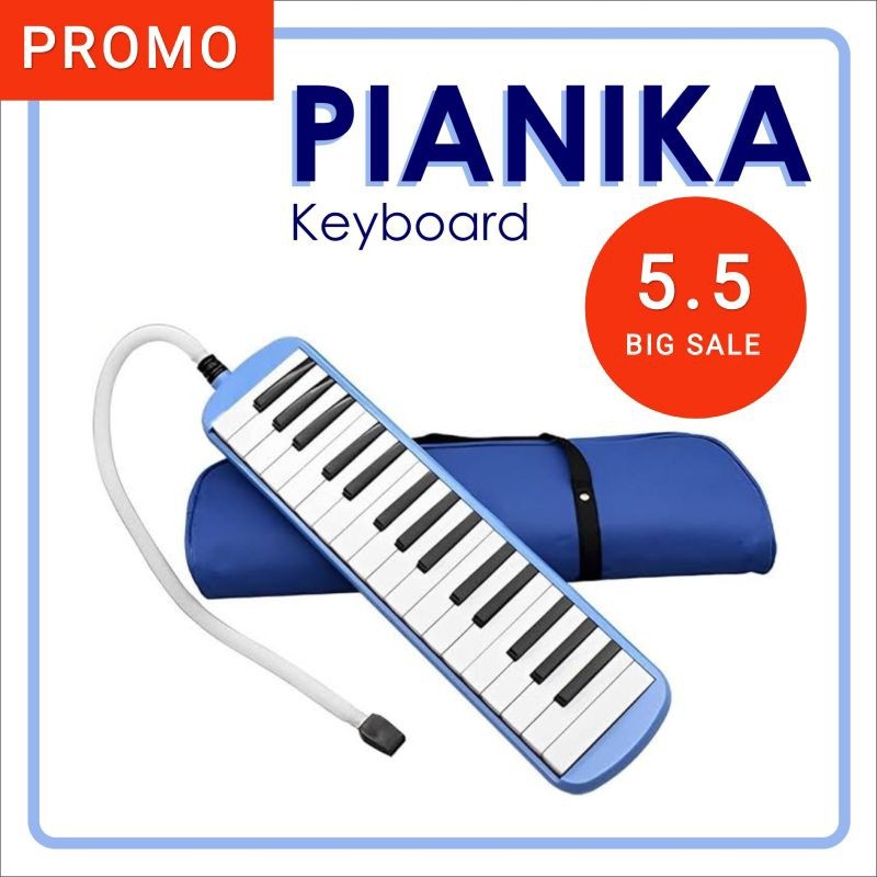 TOFA.ID Pianika keyboard alat musik mainan anak / Pianika Murah Warna Biru / Pianika Tas 1 Set / Pia