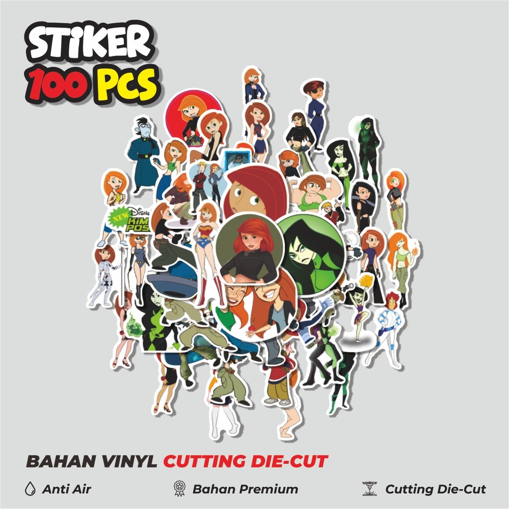 

Terbaru! 50 pcs Sticker Kartun Kim Possible Dekorasi Lucu Kreatif untuk Notebook, Skateboard, HP
