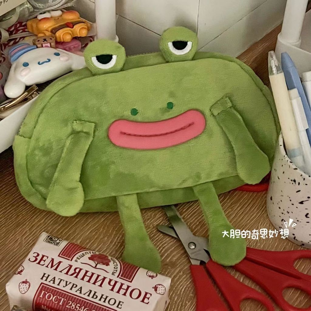 

Tas Pensil Premium Desain Katak Tas pensil mewah katak tas pensil lucu tas pensil penyimpanan tas pensil baru Hadiah Lucu