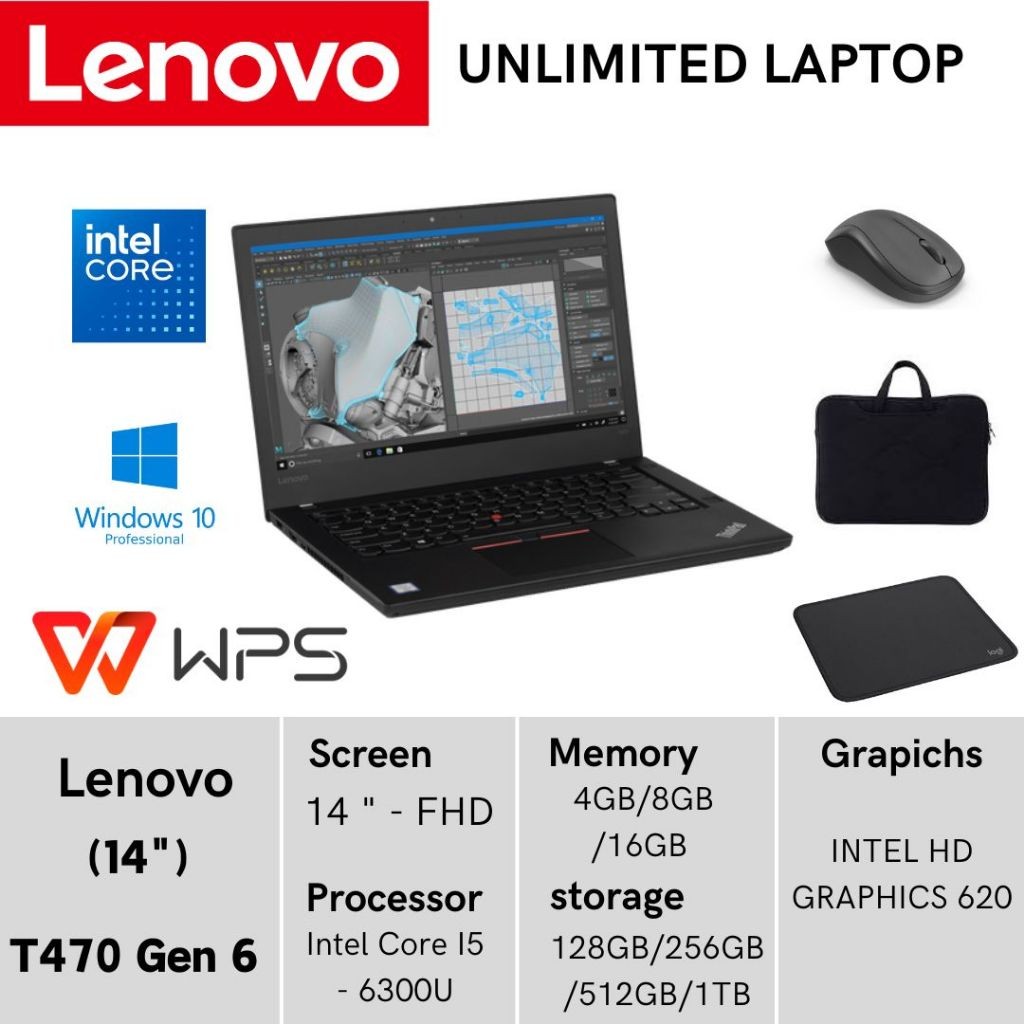 LAPTOP LENOVO THINKPAD L470 T470 T470S CORE i5 i7 GEN 6 - LAYAR 14 INCH PENINGKATAN CO