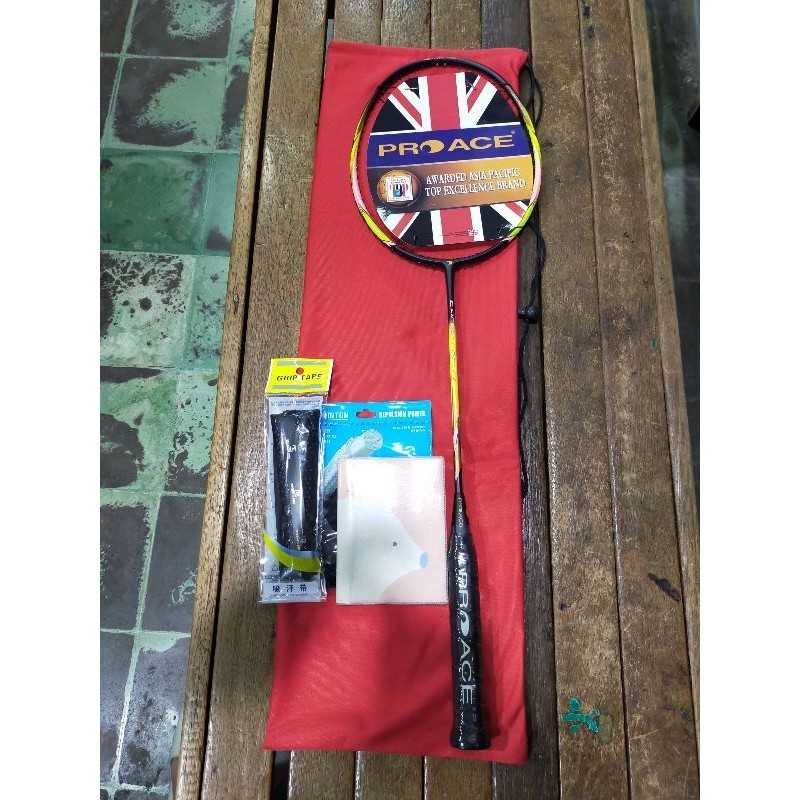 Raket Badminton Pro Ace Carbon Pro 1 Original Full Set CO