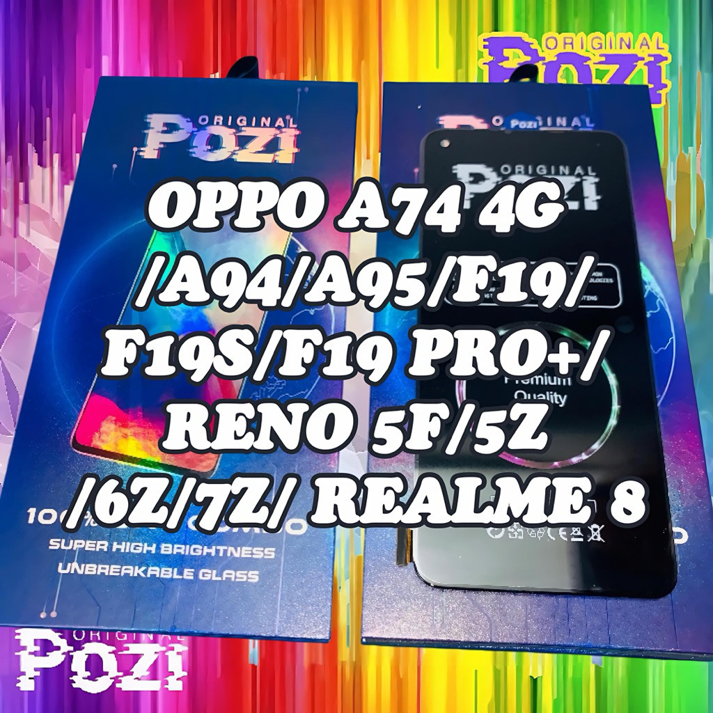 LCD TOUCHSCREEN OPPO A74/A94/A95/F19/RENO 5F/ REALME 8 / 8 PRO BLACK ORIGINAL POZI