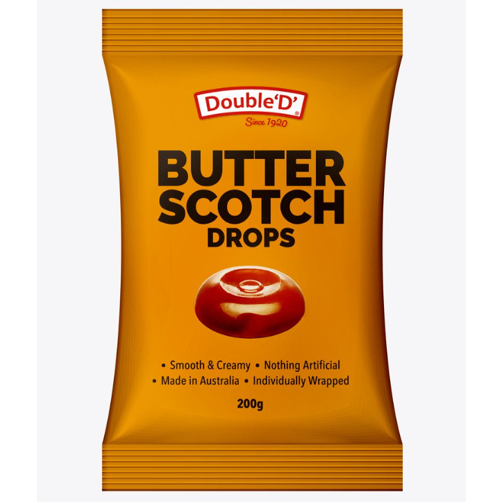 

Double D Butterscotch Drops 200g Australia
