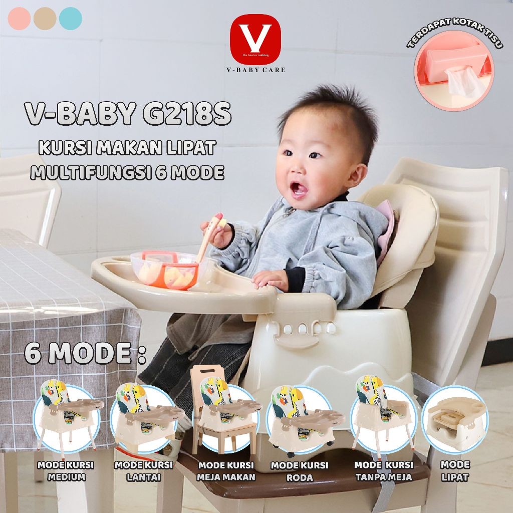 V-BABY CARE Kursi makan balita/ Kursi makan bayi multifungsi/Kursi makan bisa lipat / Baby chair
