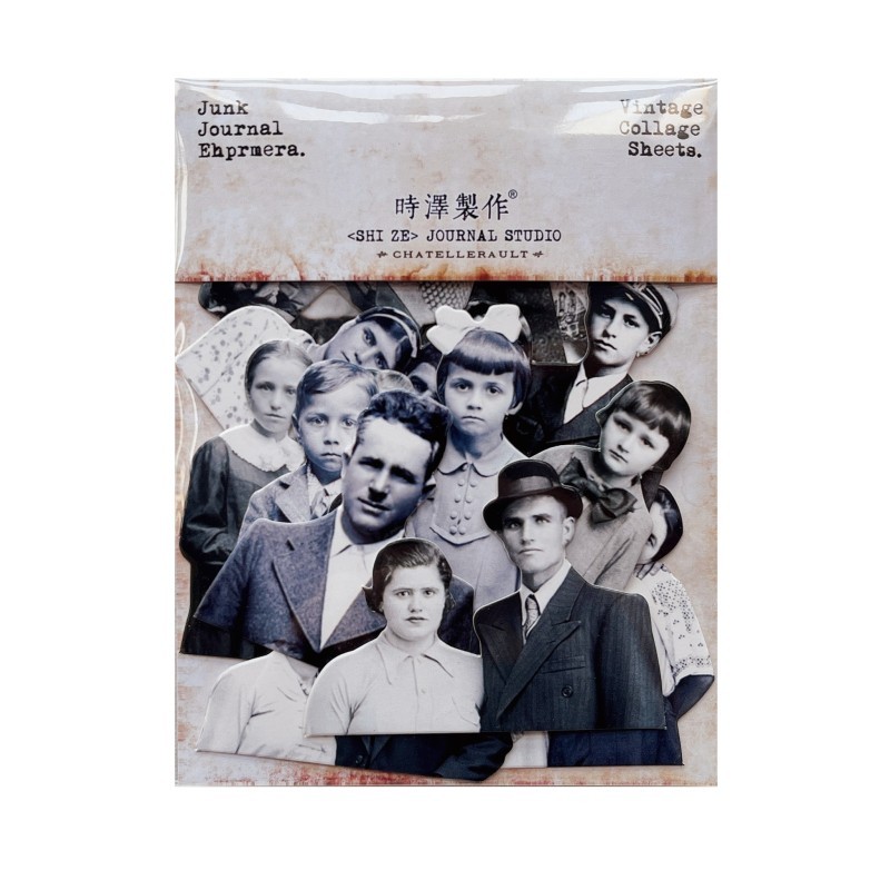 

Vintage Character Photos Thick Card DIY Scrapbooking Junk Journal Happy Plananer Decoration