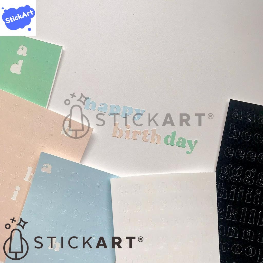 

[STICKART] Stiker Huruf Pastel/ Alphabet Deco Sticker/ Stiker Huruf Aesthetic Dekorasi Photocard Jurnal BAHAN DAN KWALITAS PREMIUM