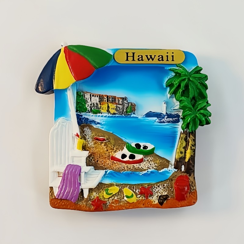 

America，Hawaii，Scenery,3DStereoscopic，Tourism Souvenirs，Resin painting，Decoration home，Refrigerator magnets