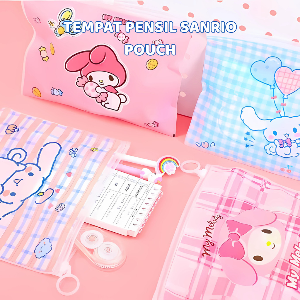 

Tempat Pensil Anak Perempuan Sanrio Kuromi Cinnamoroll Pouch Alat Tulis Sekolah Pencil Case Murah