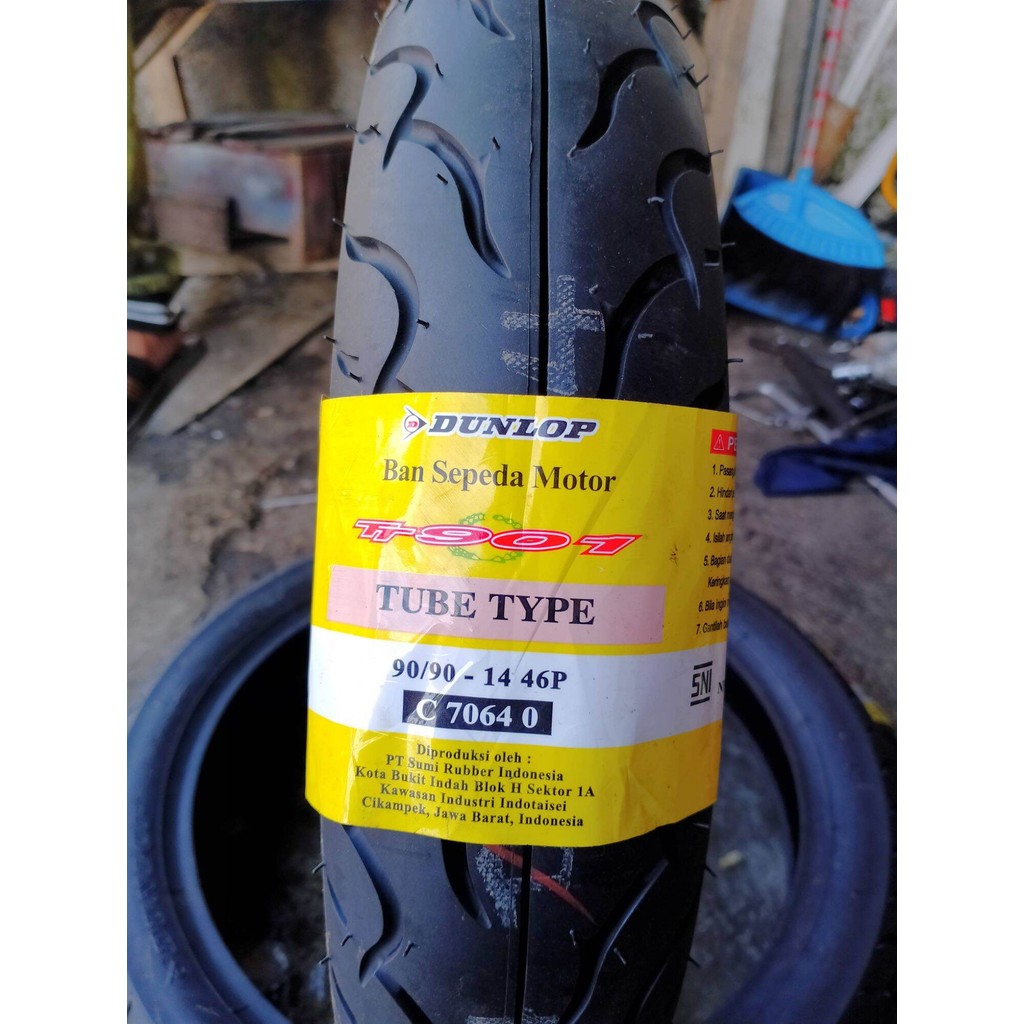 Ban luar Dunlop ukuran 90/90-14 100% Original untuk ban belakang matic ring 14