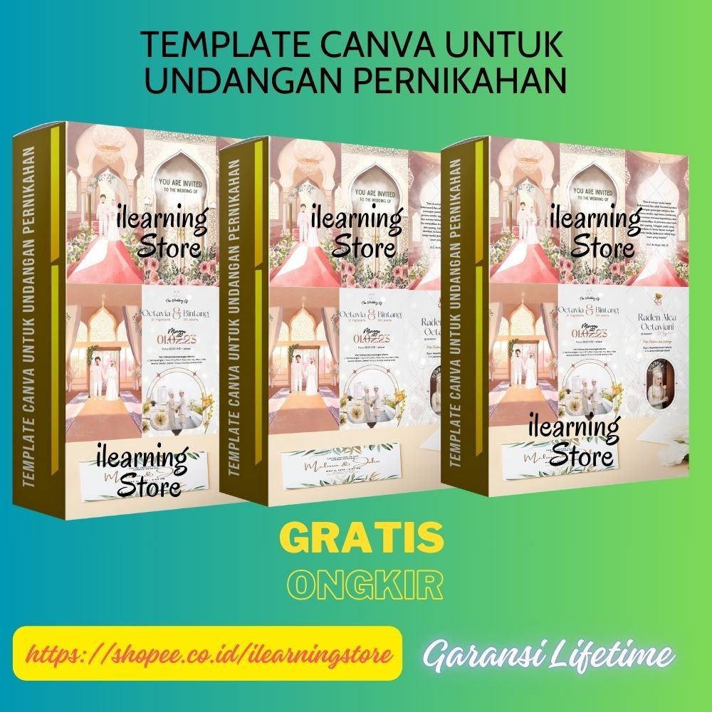 [CANVA14] Template Canva Untuk Undangan Pernikahan (Wajib Canva Pro)