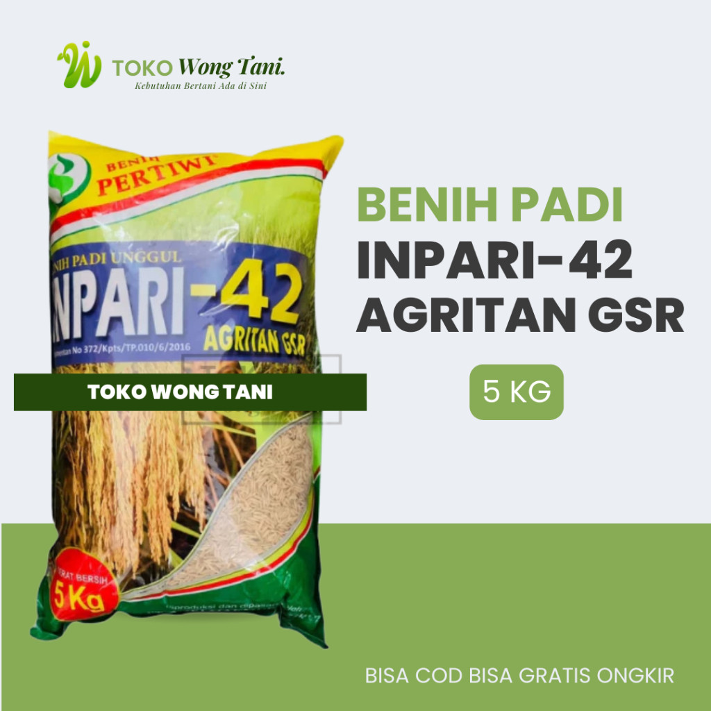 Benih Padi INPARI 42 GSR 5kg BENIH PERTIWI Unggul Tahan Wereng dan Hemat Air