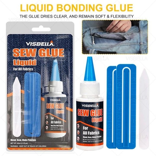 

(LOKALOKA) Lem Perekat Khusus Kain Kulit Lem Jahit Serbaguna 60Ml Cepat Kering