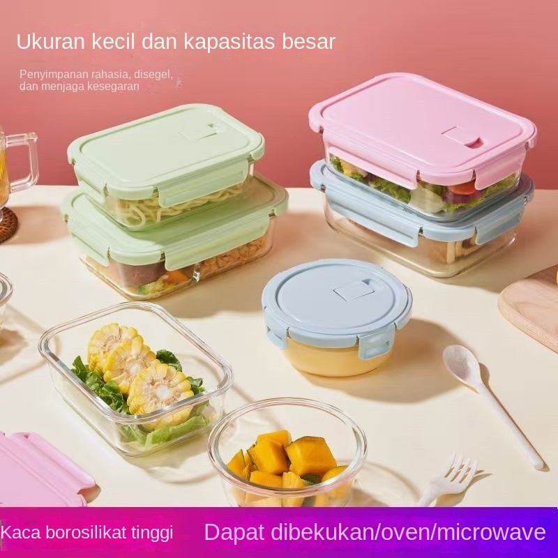 Candy Food Storage Kotak Penyimpanan Kontainer Makanan Bekal Kaca Kotak Tempat Makan Kaca Glass Food