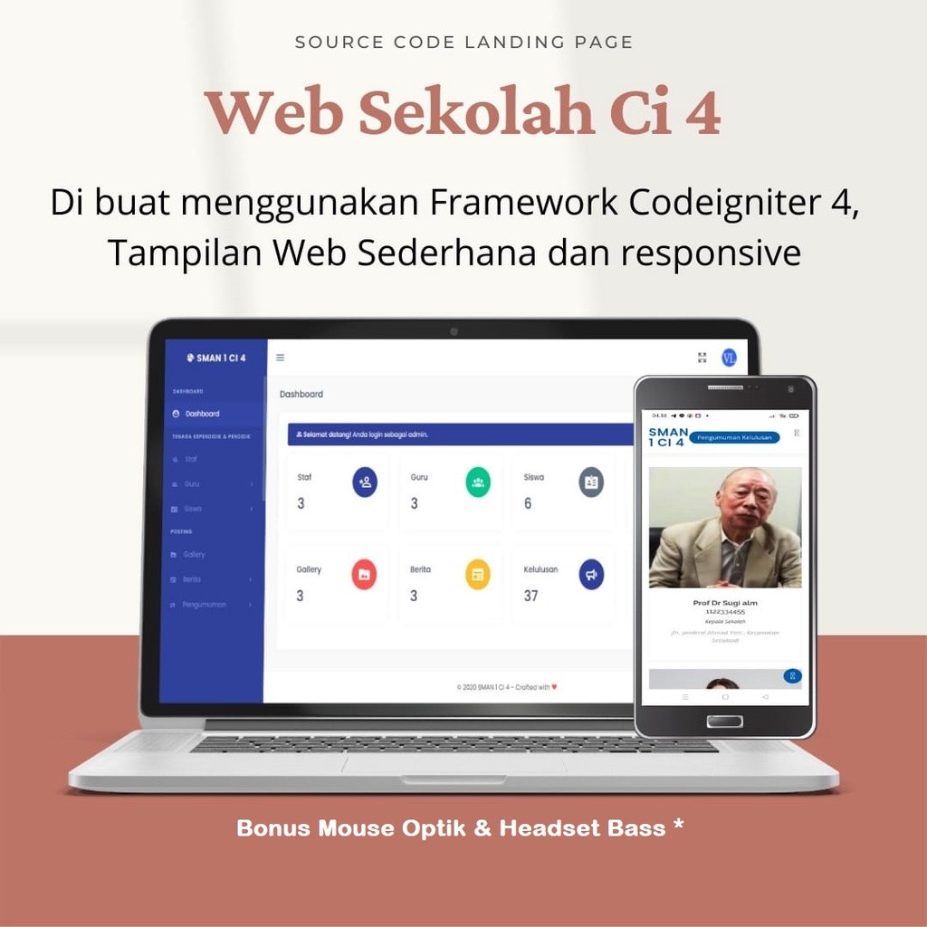 Source Code Website Sekolah Codeigniter 4 Versi 2