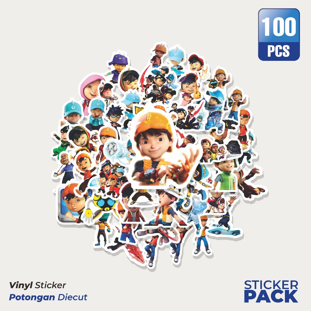 

Stiker Vinyl Sticker Kartun Boboiboy Sticker Waterproof Aesthetic- Untuk Laptop, Motor, dan Helm - Paper Stationery Pack