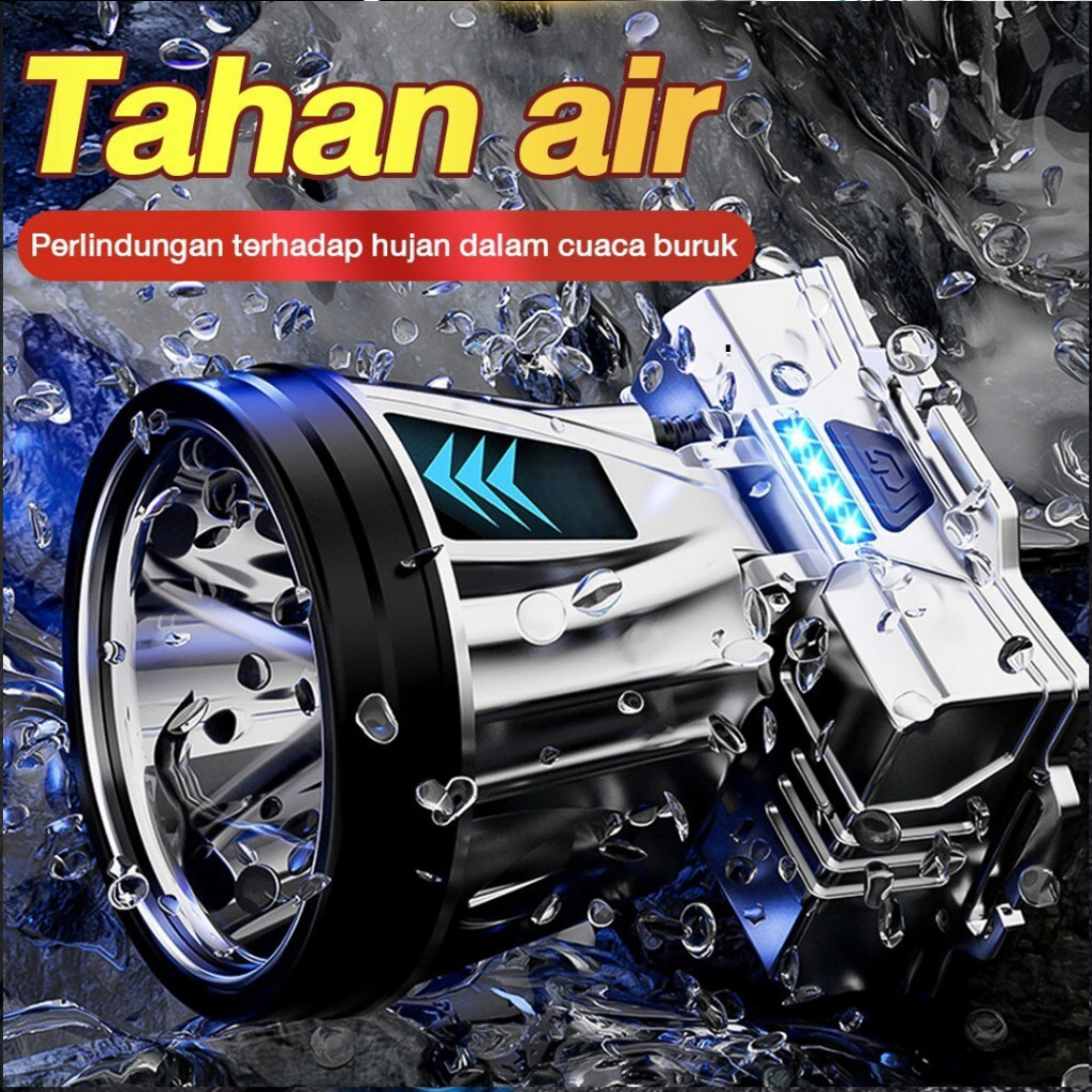 AXAYANSHOP Headlamp outdoor Senter kepala 300 watt super terang cas listrik 1865000mah jarak jauh 90