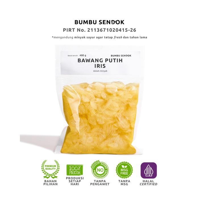 

BUMBU SENDOK Refill Bawang Putih Iris dalam Minyak / Sliced Garlic - 400gr, SAWIT