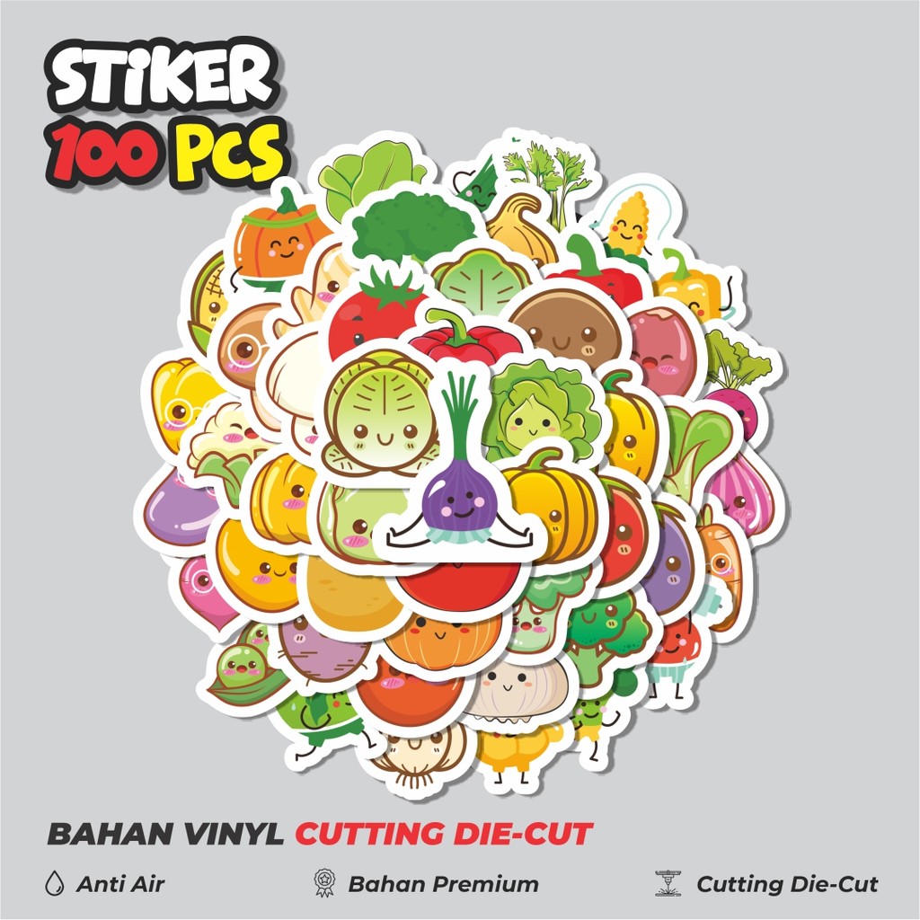 

Terbaru! 50 pcs Stiker Kartun Sayuran Lucu Dekorasi Lucu Kreatif untuk Notebook, Skateboard, HP