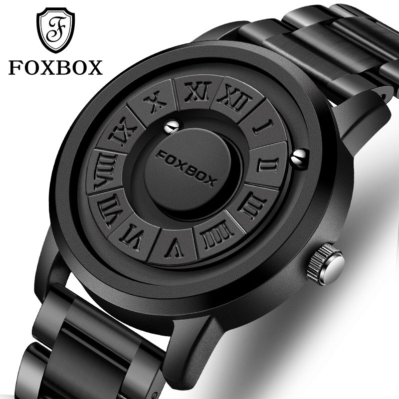 FOXBOX Military Waterproof Watch For Men LIGE Luxury Crolling Pointer Magnetic Force Watch Men Fashi