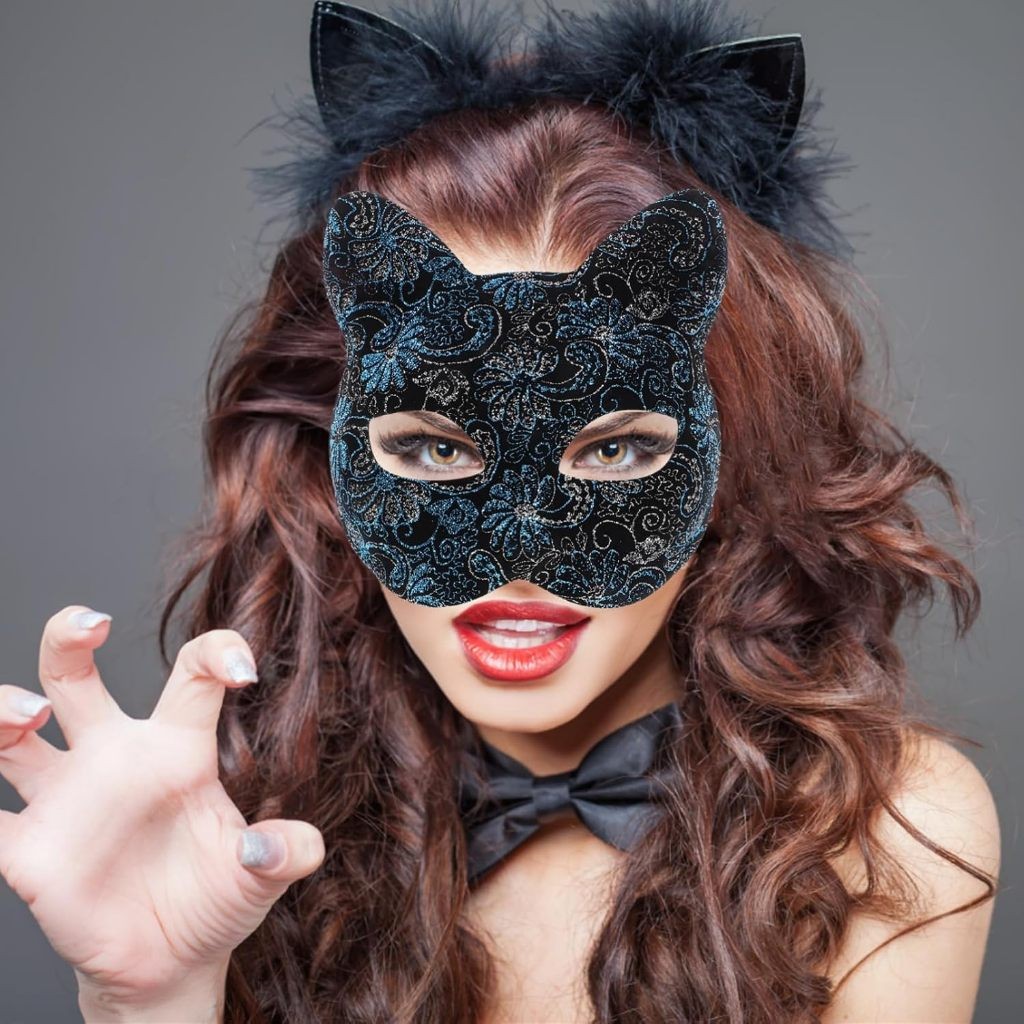 Topeng Pesta Hewan Kucing dan Rubah Gaya Jepang untuk Halloween