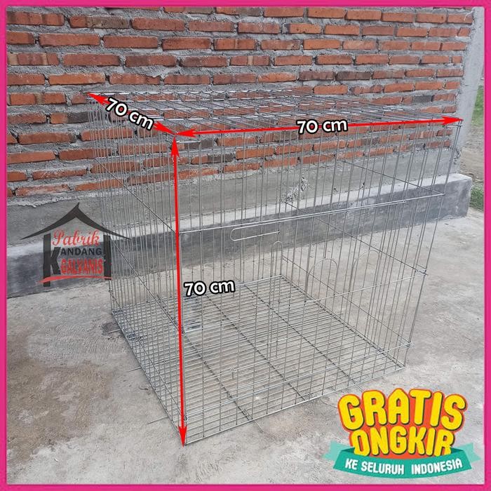 Alva.stores Kandang Jemur Ayam Galvanis Kotak Lipat 70x70x70 | Kurungan Tenggaran - Kandang Persegi