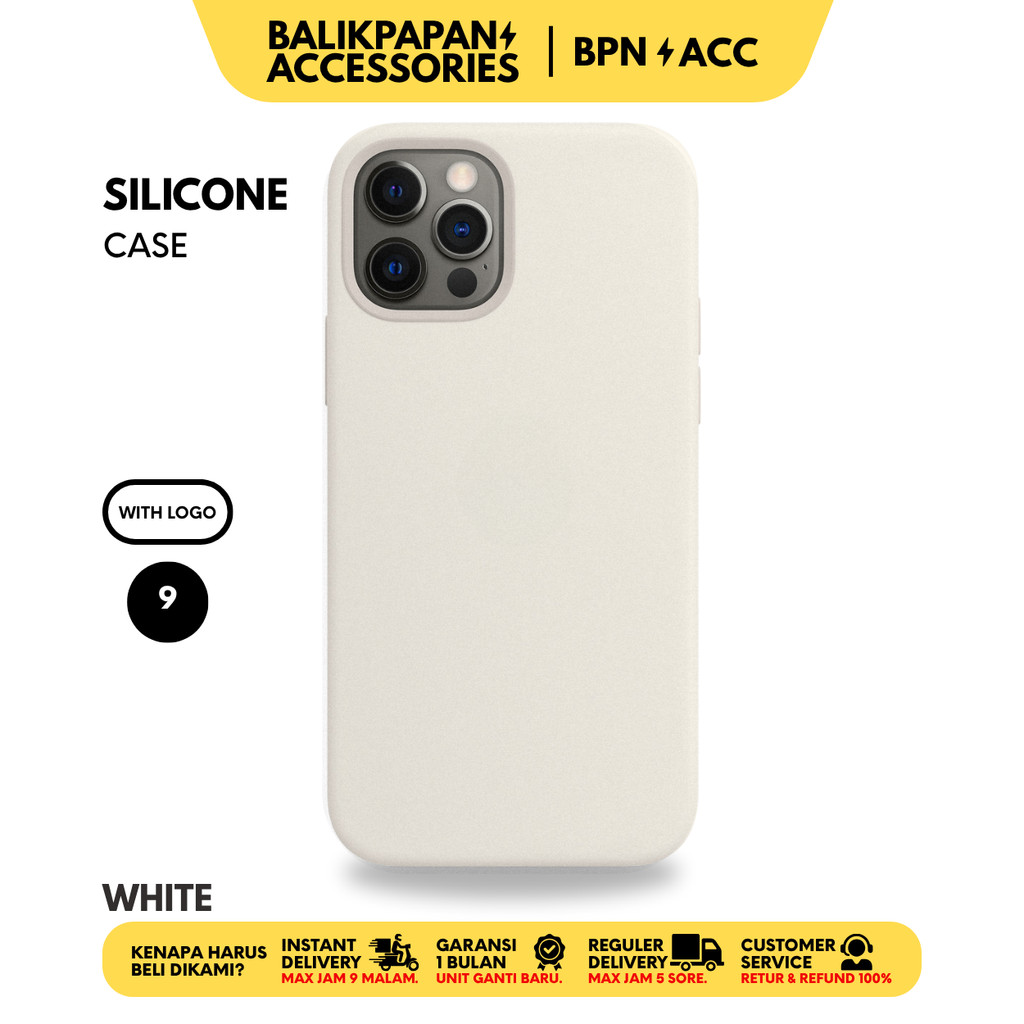 Silicone Case iPhone Full Cover 9 White- BALIKPAPAN ACC