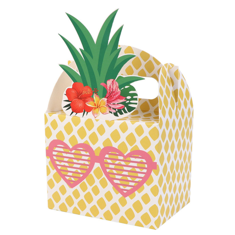 

24pcs Pineapple Favor Candy Gift Boxes For Hawaiian Tropical Party, Luau BBQ Fruit Party, Summer Beach Wedding Party Supplies