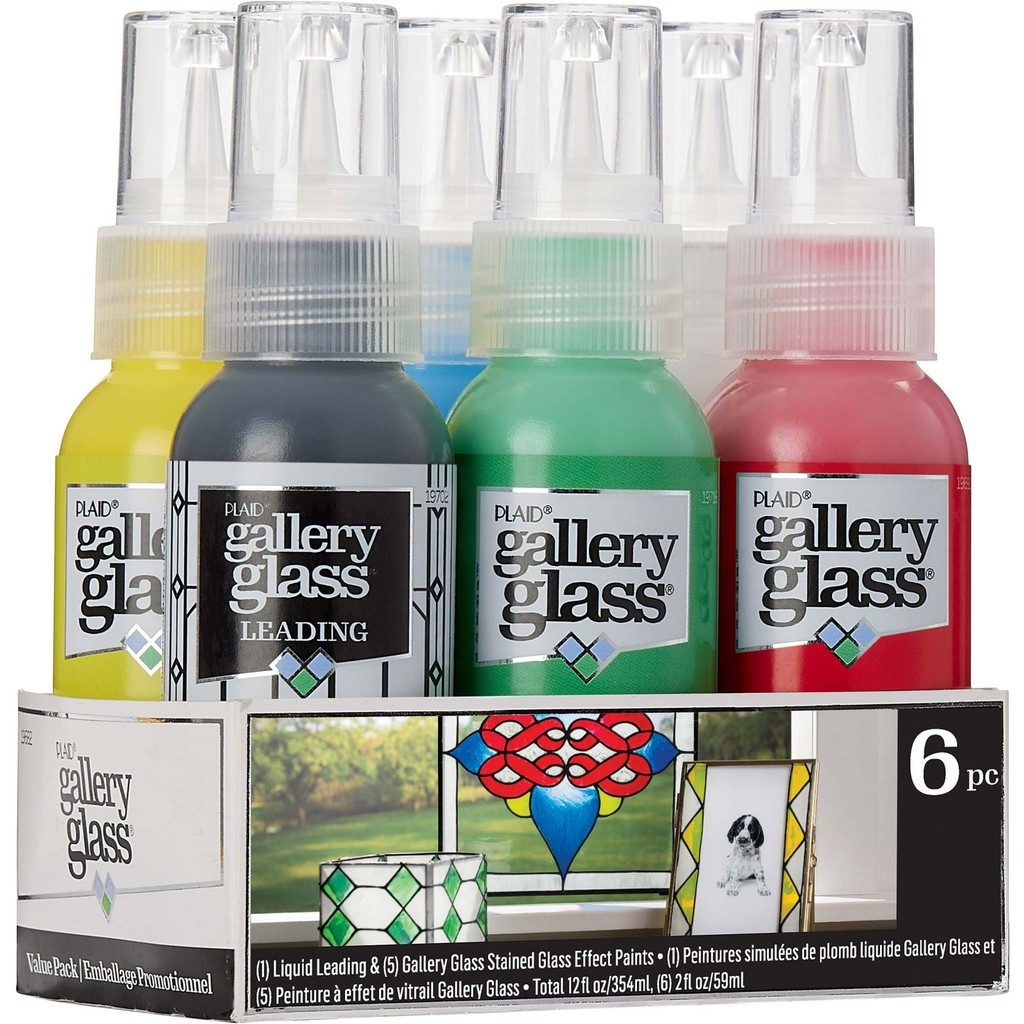 

Gallery Glass Basic Stained Glass Kit, 6 Piece Glass Paint Set for DIY Arts and Crafts
