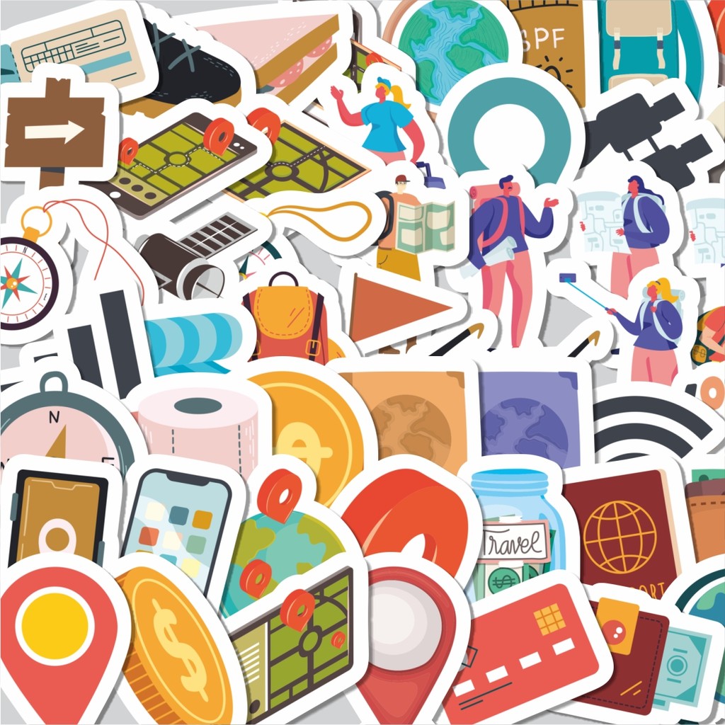 

Stiker Cutting Pack Stiker Geocaching GPS Isi 100Pcs Series Aesthetic Lucu Keren Untuk Koper Bahan Vynil