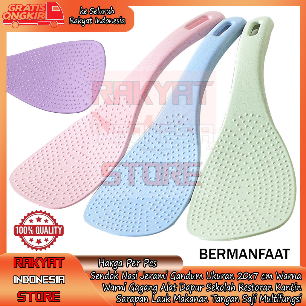 Sendok Nasi Jerami Gandum Food Grade Ukuran 20x7 Cm Sekolah Restoran Sarapan Konsumsi Tangan Peganga
