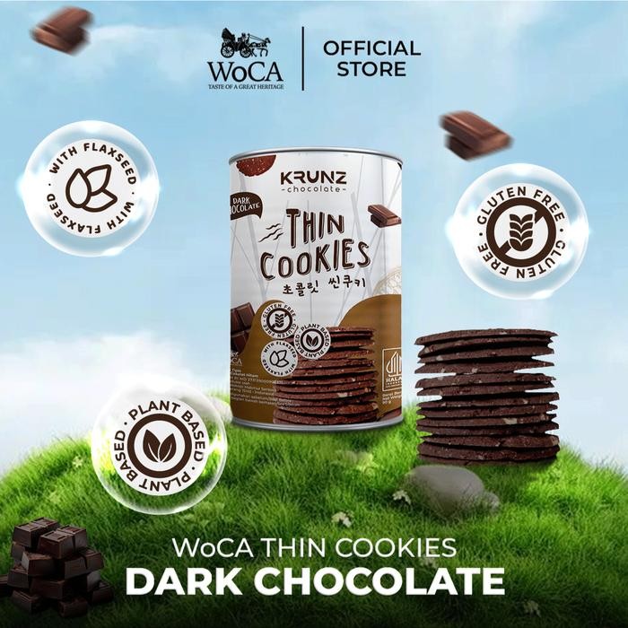 

WoCA Krunz Chocolate Thin Cookies Dark Chocolate Terlaris