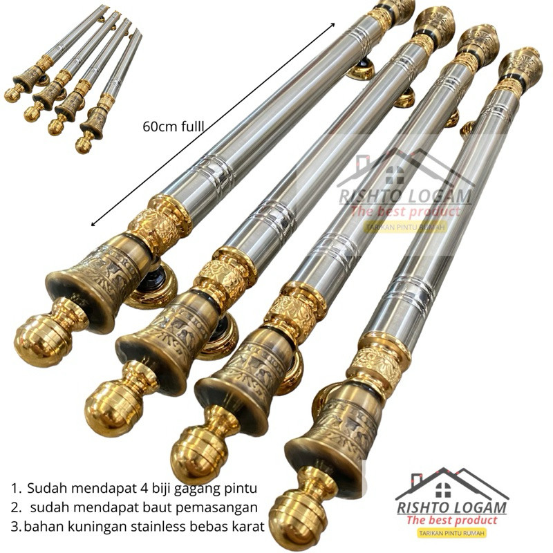 Handle pintu rumah  minimalis gagang pintu utama panjang 60cm 4 biji handle pintu logamCO