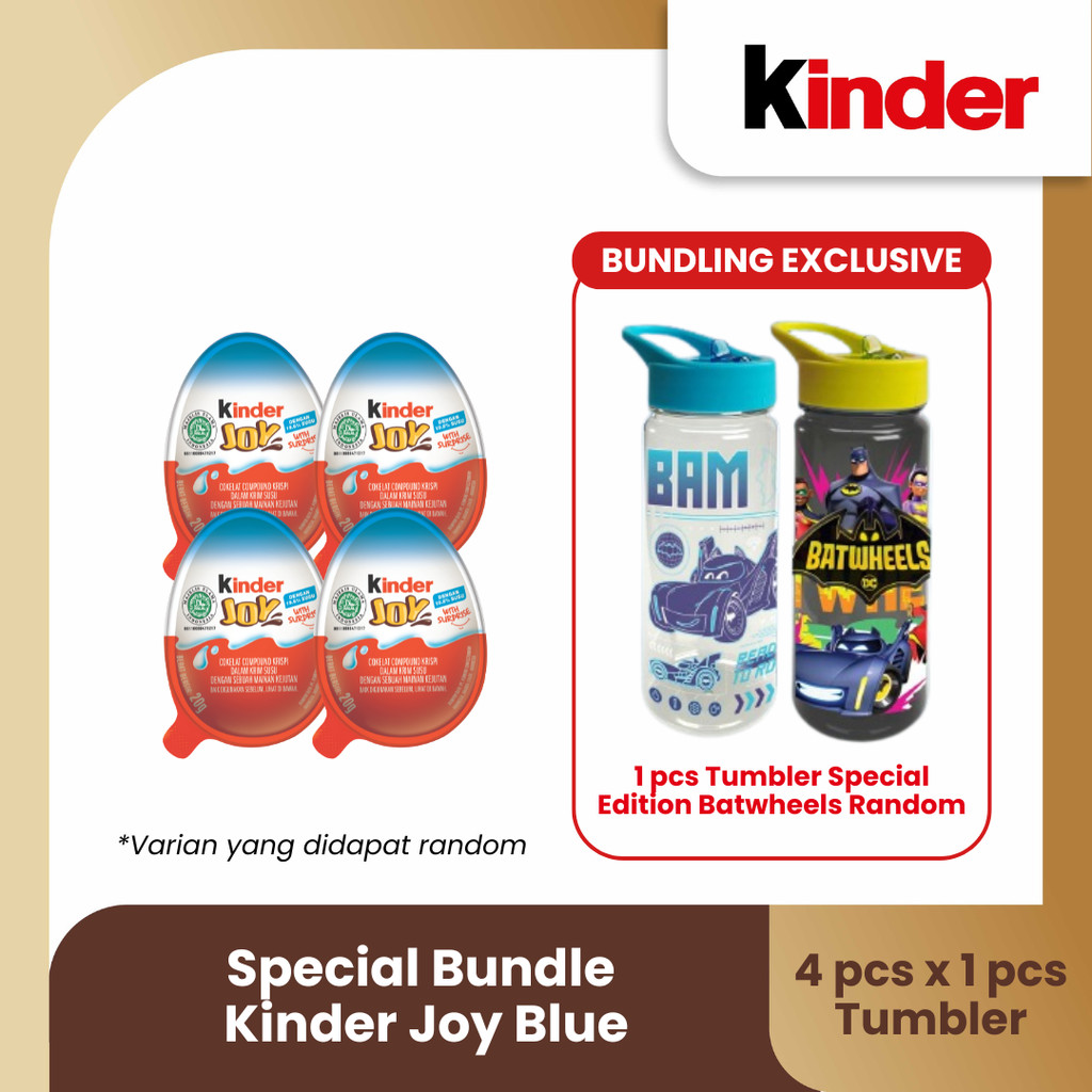 

Special Bundle Kinder Joy Blue 20gr - Isi 4 Pcs Get Tumbler Special Edition