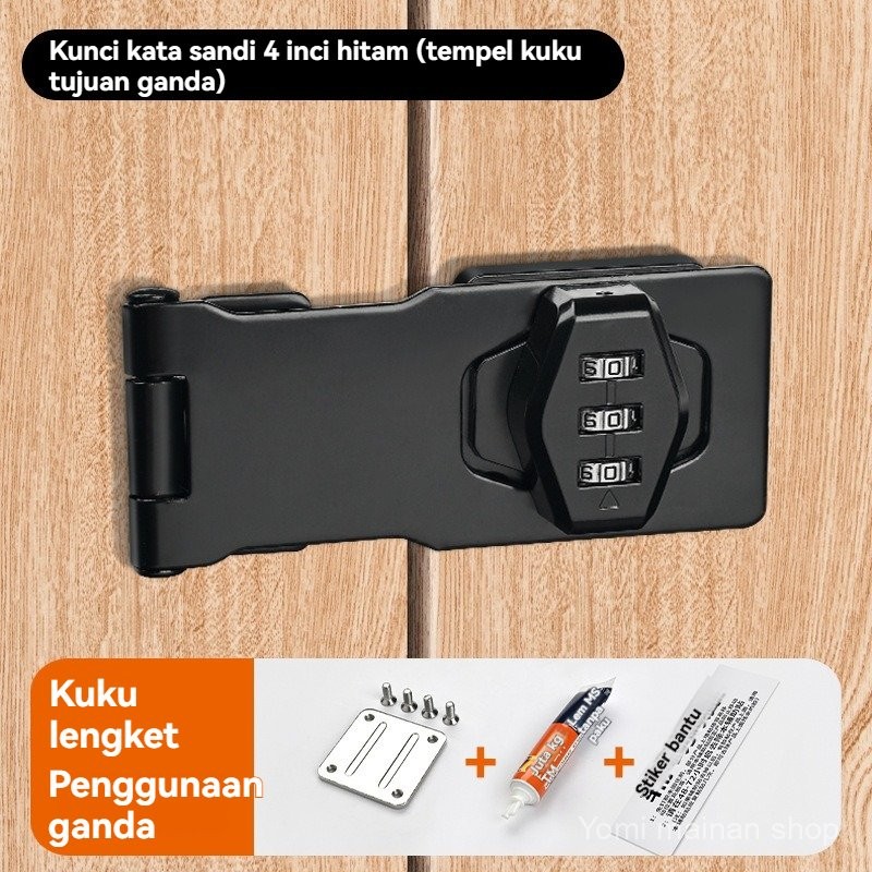 Unik Gembok Overpal Grendel Kode Digit Kunci Pintu Lemari Kunci Kamera Mekanik Cam Lock Gembok
