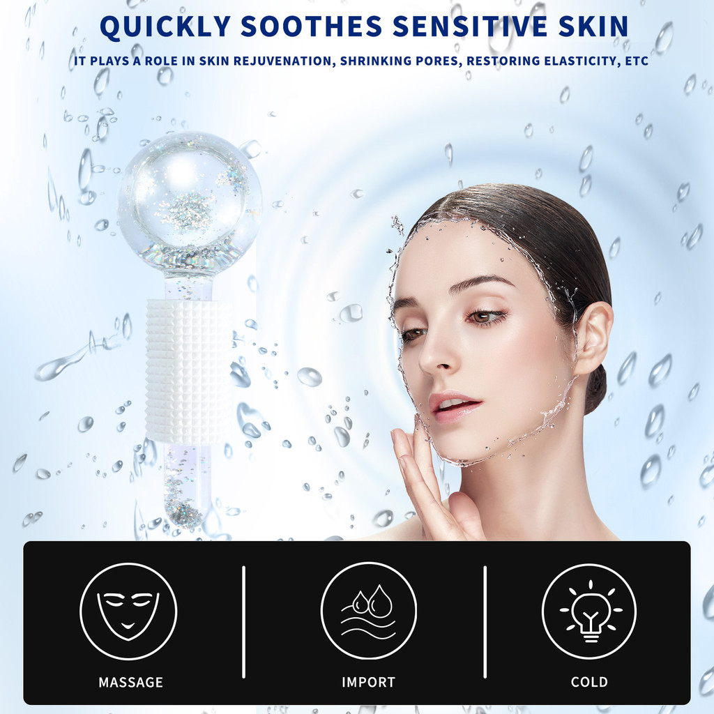 Ice hockey - New ice ball - Crystal ball - Ice Treatment Face Rotary Massage stick - Glass Beauty ba