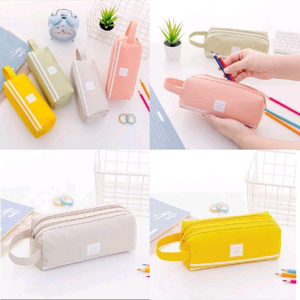 

Kotak Pensil Dan Stationery Dual Zipper Dompet Pensil 2 Pouch Tempat Alat tulis