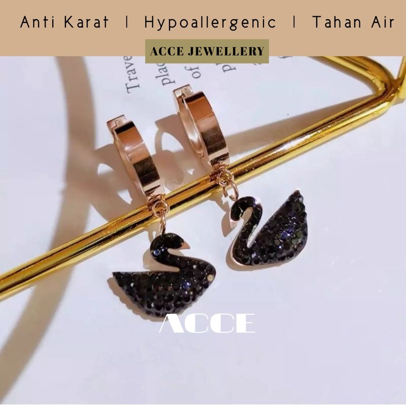 AC-028 Anting Wanita Motif Bebek Tipe Clip Premium Terbaru Titanium Lapis Emas Anti Karat