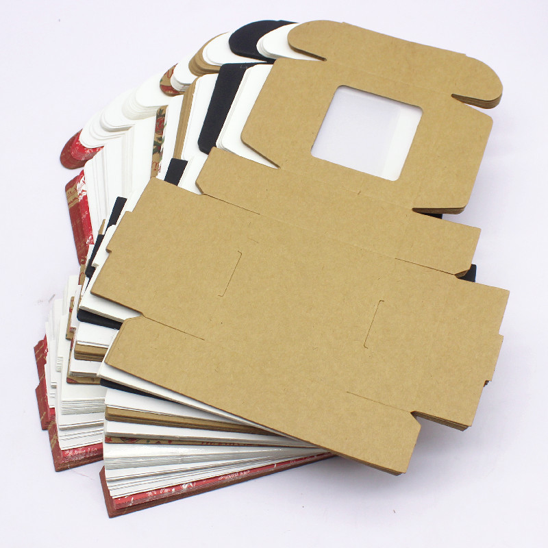 

10Pcs Paper gifts package box 7.5x7.5x3cm white DIY Christmas window candy wedding favors jewelry party suppiles wrapping box