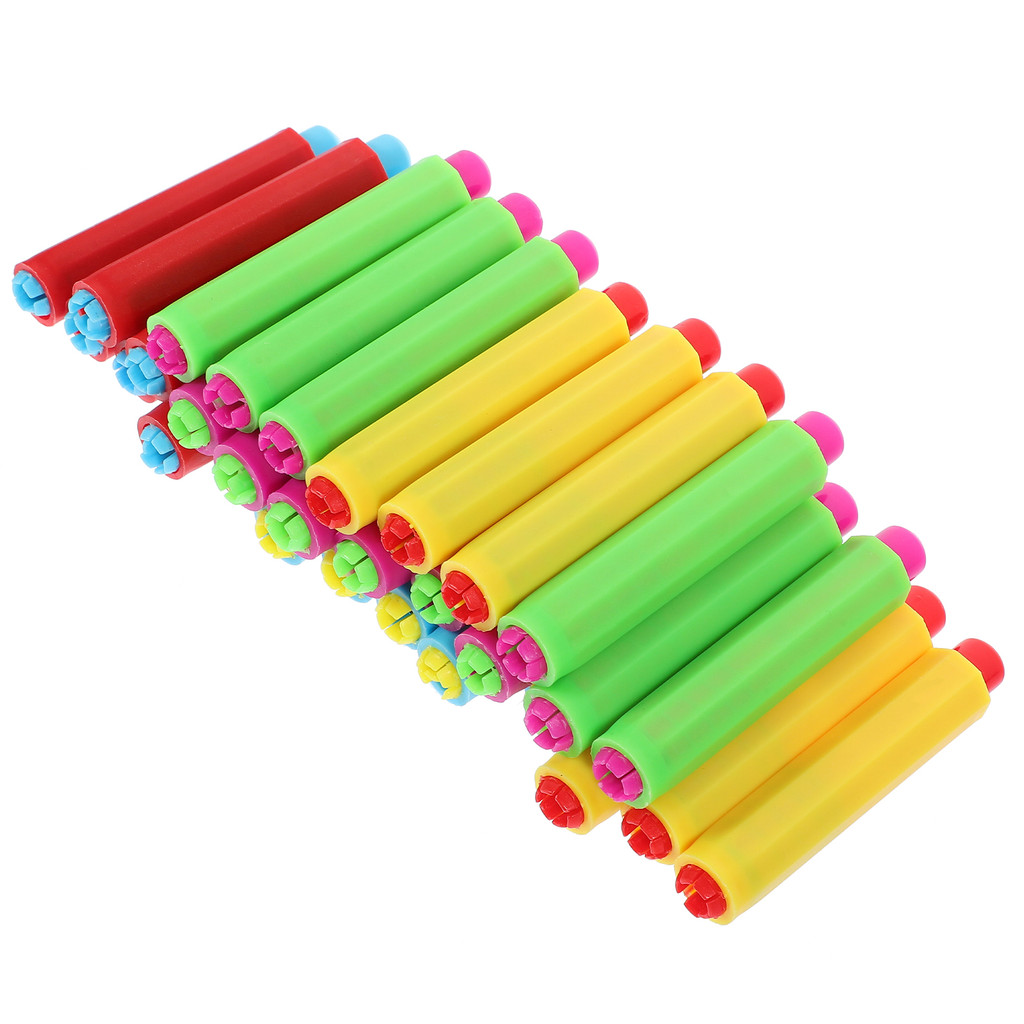 

30 Pcs Colored Chalk Holder Dust Free Adjustable Writing Tools School Supplies Classroom Accessories Plastic Covers Chalk Clip