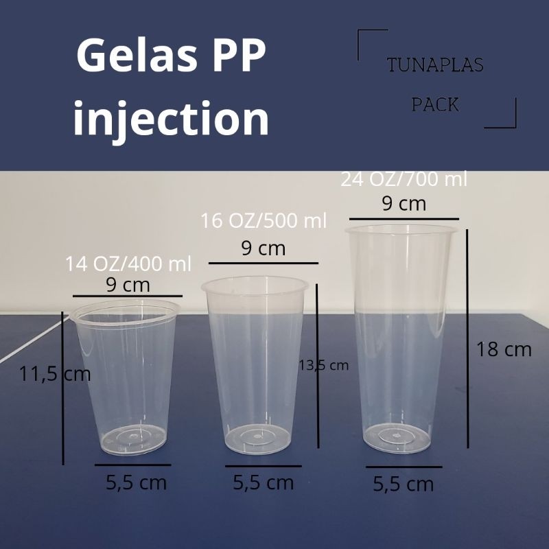 SPECIAL Gelas cup injection 14 oz 16 oz 24 oz | gelas injection | cup injection | gelas fore | gelas
