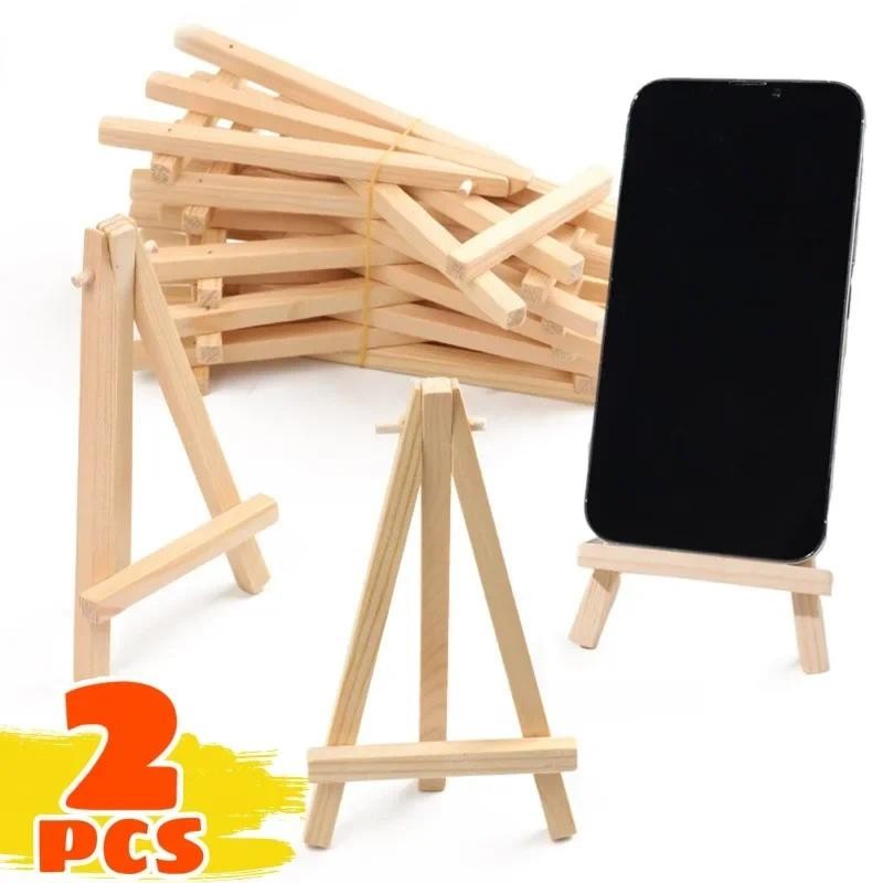 

1/2pcs Natural Wood Mini Easel Frame Tripod Desktop Phone Holder Display Meeting Table Name Card Stand Children Painting Craft
