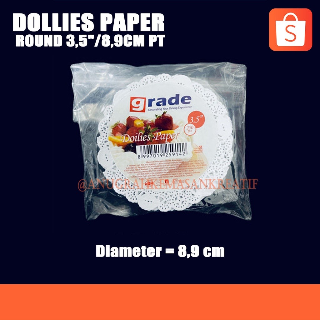 

Kertas Renda Doilies Paper 3,5 Inch Putih - Coklat (250 Pcs)