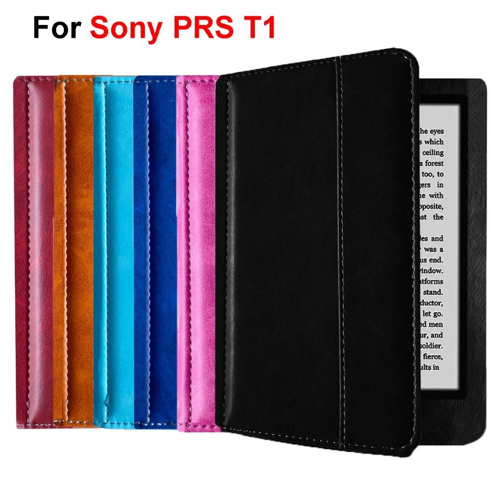 Folio Leather Case for Sony PRS-T1 Digital Book Reader Protective Cover with Magnetic Closure Pocket