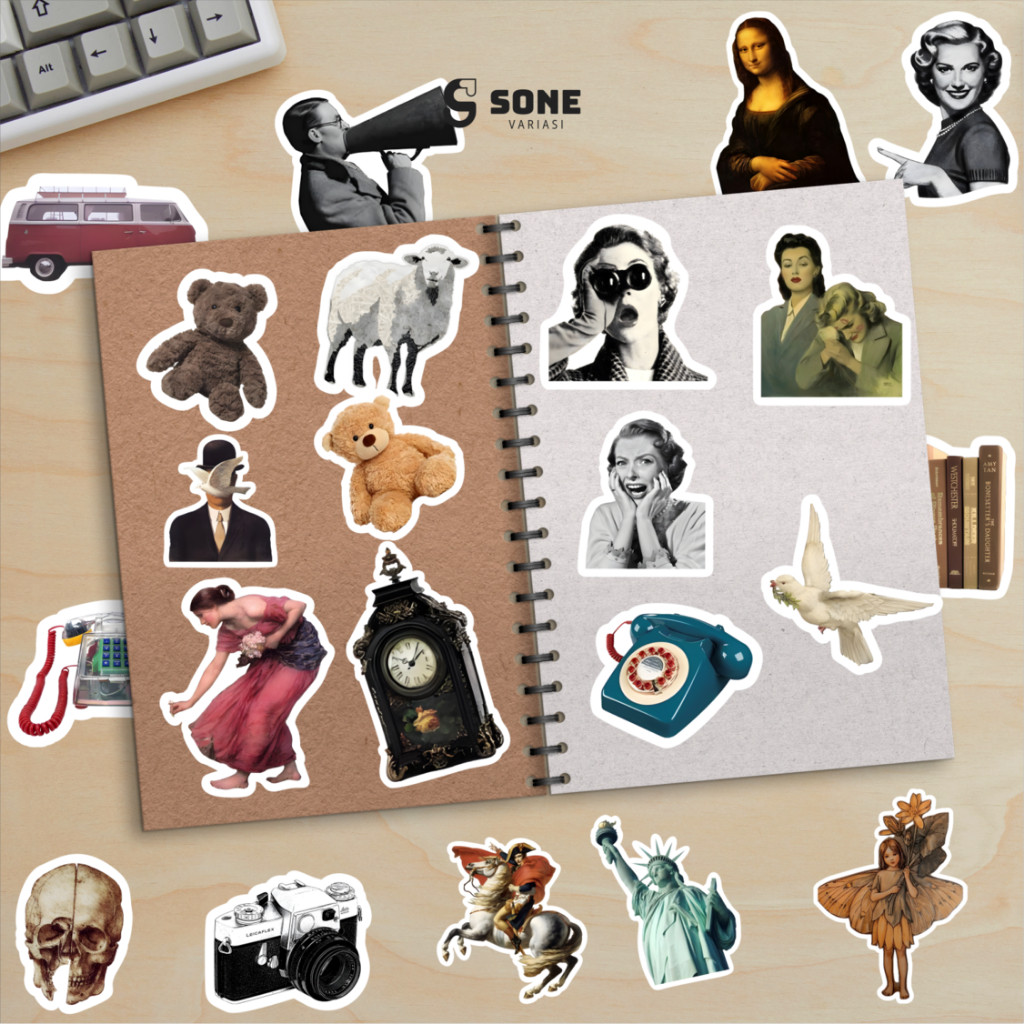 

Stiker Pack Aesthetic Vintage Vinyl Waterproof untuk Sticker Buku Journal Casing HP Laptop Tumbler