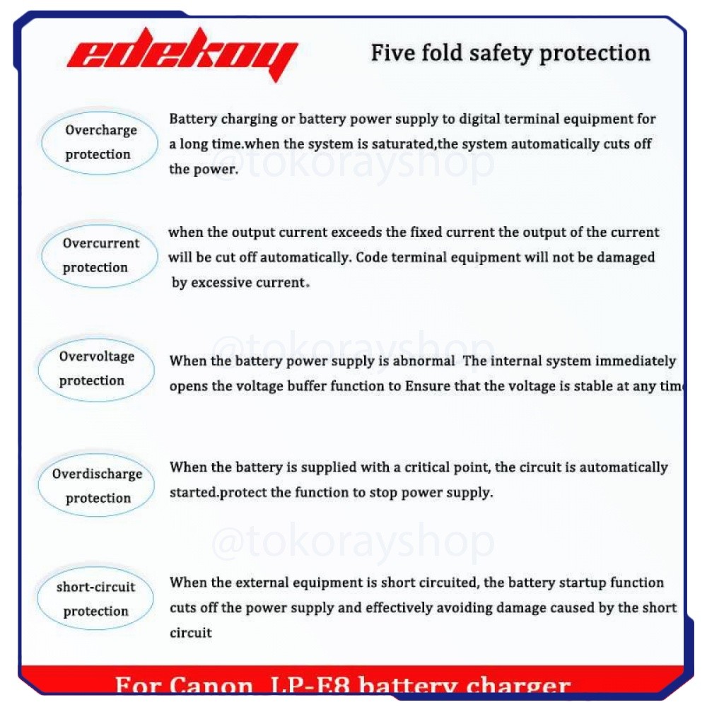 Charger Baterai Kamera LC-E8 for Canon EOS 550D 600D 650D 700D -LC-E8CCO